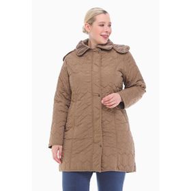 Vetre 1016 Vizon Kapitone 95 cm Büyük Beden Kadın Mont