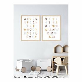 Vetro Design 21x30 cm Natural Harfler ve Rakamlar Çocuk Odası