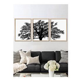 Vetro Design 3 Parça Ağaç 30x40 cm Natural Çerçeveli Tablo