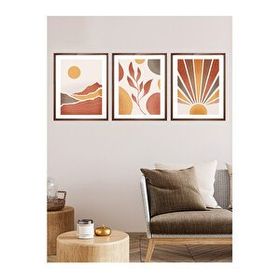 Vetro Design Doğa 30x40 cm Ceviz Çerçeveli Tablo Seti