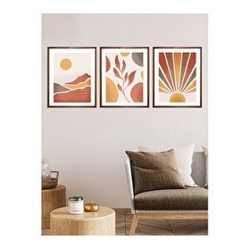Vetro Design Doğa 40x50 cm Ceviz Çerçeveli Tablo Seti