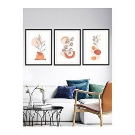 Vetro Design Noktalı Çiçekler 40x50 cm Siyah Çerçeveli Tablo