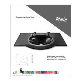 Vetrola 80 x 56 cm Platin Modeli Cam Lavabo