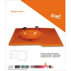 Vetrola 80 x 56 cm Slayt Modeli Cam Lavabo