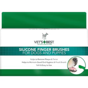 Vets Best 5 Adet Silikon Parmak Kedi ve Köpekler için Diş Fırçası