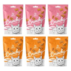 Vet's Plus Crunchy İçi Dolgulu Karışık Çeşitli 6x60 gr Kedi Ödül Bisküvisi