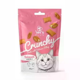 Vet's Plus Crunchy İçi Dolgulu Somonlu Catnipli 60 gr Kedi Ödül Bisküvisi