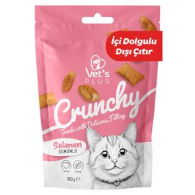 Vet's Plus Crunchy İçi Dolgulu Somonlu Catnipli 60 gr Kedi Ödül Bisküvisi