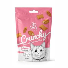 Vet's Plus Crunchy İçi Dolgulu Somonlu Catnipli 60 gr Kedi Ödül Bisküvisi