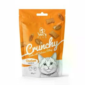 Vet's Plus Crunchy İçi Dolgulu Tavuklu Catnipli 60 gr Kedi Ödül Bisküvisi