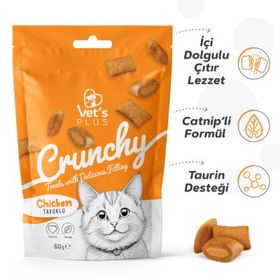 Vet's Plus Crunchy İçi Dolgulu Tavuklu Catnipli 60 gr Kedi Ödül Bisküvisi