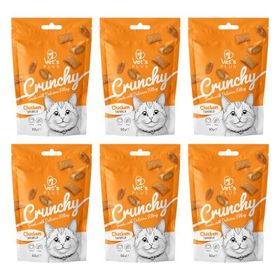 Vet's Plus Crunchy İçi Dolgulu Tavuklu Catnipli 6x60 gr Kedi Ödül Bisküvisi