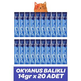 Vet's Plus Okyanus Balıklı Sıvı 20x14 gr Kedi Ödül Maması