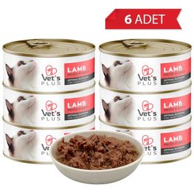 Vet's Plus Optimal Nutrition Kuzu Etli Tahılsız 6x85 gr Kedi Konservesi