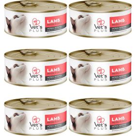 Vet's Plus Optimal Nutrition Kuzu Etli Tahılsız 6x85 gr Kedi Konservesi