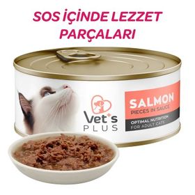 Vet's Plus Optimal Nutrition Somon Balıklı 85 gr Tahılsız Kedi Konservesi