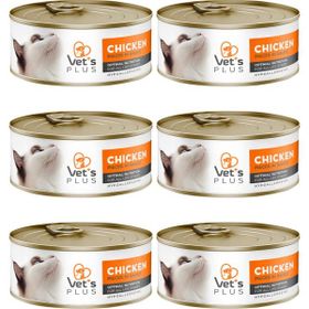 Vet's Plus Optimal Nutrition Tavuk Etli Tahılsız 6x85 gr Kedi Konservesi