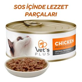 Vet's Plus Optimal Nutrition Tavuk Etli Tahılsız 85 gr Kedi Konservesi