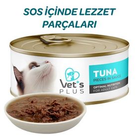 Vet's Plus Optimal Nutrition Ton Balıklı Tahılsız 85 gr Kedi Konservesi