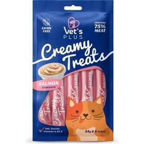 Vet's Plus Somonlu Sıvı 5x14 gr Kedi Ödül Maması