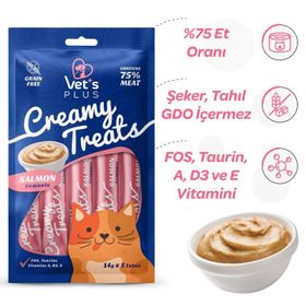 Vet's Plus Somonlu Sıvı 5x14 gr Kedi Ödül Maması