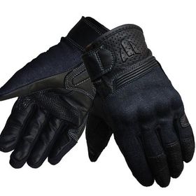 Vexo Denim Siyah Motosiklet Eldiveni