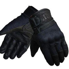Vexo Denim Siyah Motosiklet Eldiveni