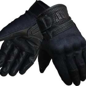 Vexo Denim Siyah Motosiklet Eldiveni