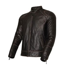 Vexo Vintage Siyah Deri Motosiklet Montu