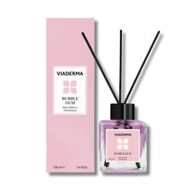Viaderma 100 ml Kare Şişe BubbleGum Esansı Bambu Çubuklu Oda Kokusu