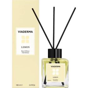 Viaderma 100 ml Kare Şişe Limon Esansı Bambu Çubuklu Oda Kokusu