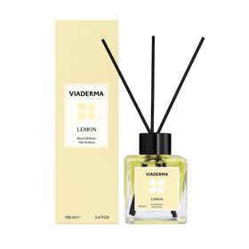 Viaderma 100 ml Kare Şişe Limon Esansı Bambu Çubuklu Oda Kokusu