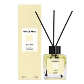 Viaderma 100 ml Kare Şişe Limon Esansı Bambu Çubuklu Oda Kokusu