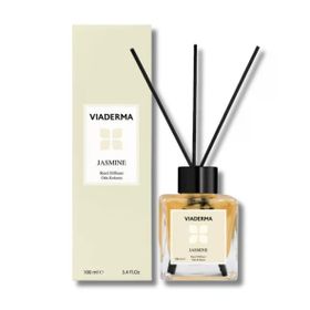 Viaderma 100 ml Kare Şişe Yasemin Esansı Bambu Çubuklu Oda Kokusu
