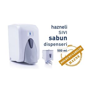 Vialli Hazneli 500 ml Beyaz Sıvı Sabun Dispenseri
