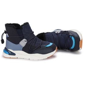 Vicco 21K.368 Lacivert Renk Kürklü Bilek Boy Kalın Taban Unisex Çocuk Botu