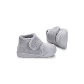 Vicco 959.E19K.445 Gri Renk Cırt Cırtlı Yarım Bilek Boy İlk Adım Bebek Panduf