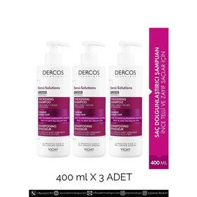 Vichy Dercos Densi-Solution 3x400 ml İnce ve Zayıf Saçlar İçin Bakım Şampuanı