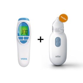 Vicks VNT 200 Temassız Ateş Ölçer+Braun BNA100 Burun Aspiratörü Set