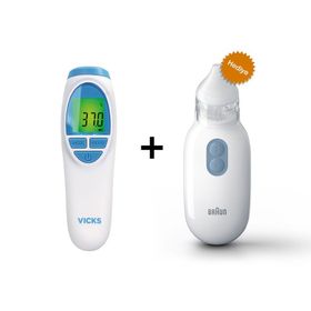 Vicks VNT 200 Temassız Ateş Ölçer+Braun BNA100 Burun Aspiratörü Set
