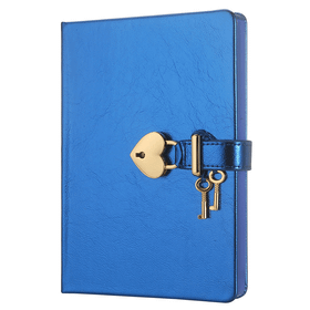 Victoria's Journals 13x18 cm Mavi Hush Hush Metalik Kilitli Defter
