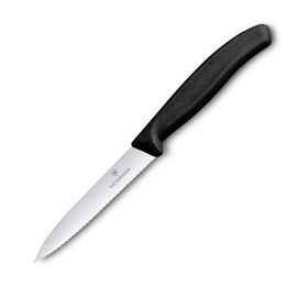 Victorinox 10 cm Testere Sivri Siyah Soyma Bıçak