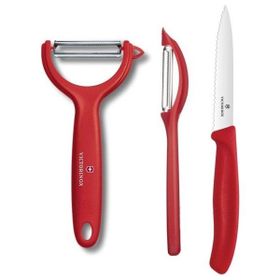Victorinox 3'lü Soyacak Kırmızı Bıçak Seti