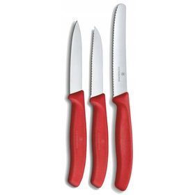 Victorinox 3'lü Soyacak Kırmızı Bıçak Seti