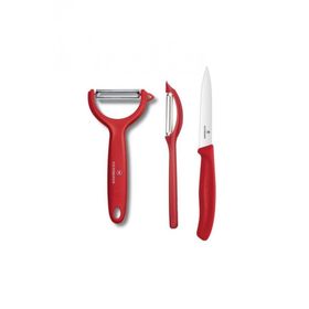 Victorinox 3'lü Soyacak Kırmızı Bıçak Seti