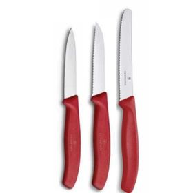 Victorinox 6.7113.3 Kırmızı 3 Parça Soyma Bıçak Seti