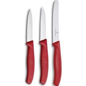 Victorinox 6.7113.3 Kırmızı 3 Parça Soyma Bıçak Seti