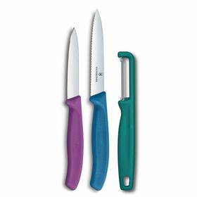 Victorinox 6.7116.33C1 Renkli Swiss Classic 3'lü Bıçak ve Soyacak Set