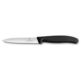 Victorinox 6.7733 Tırtıklı Sivri Siyah 10 cm Soyma Bıçağı