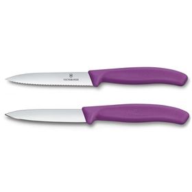 Victorinox 6.7795.2C1 Mor Swiss Classic 2'li 10 cm Soyma Bıçağı Set